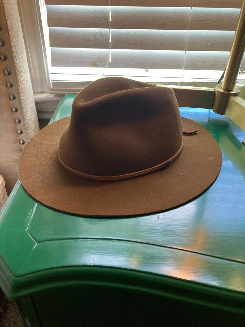 Brixton Brown Wide-Brim Wool Fedora